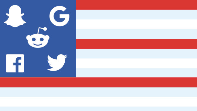 an american flag where the stars are social platform icons