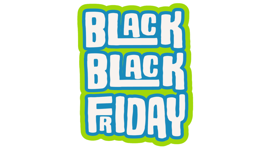 A gif with the words 'Black Black Friday'