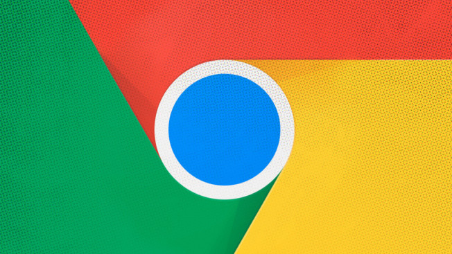 closeup of a google chrome logo