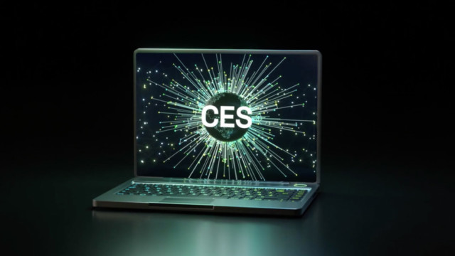 Laptop with the CES logo