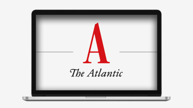 the atlantic logo on a laptop