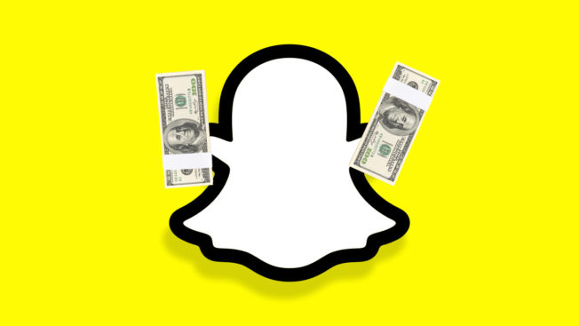 Snapchat logo and cash