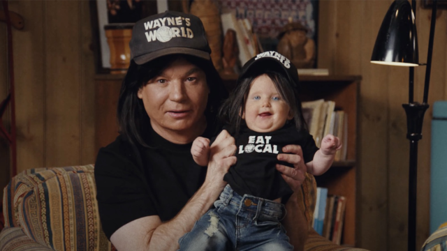 mike myers as wayne in super bowl ad