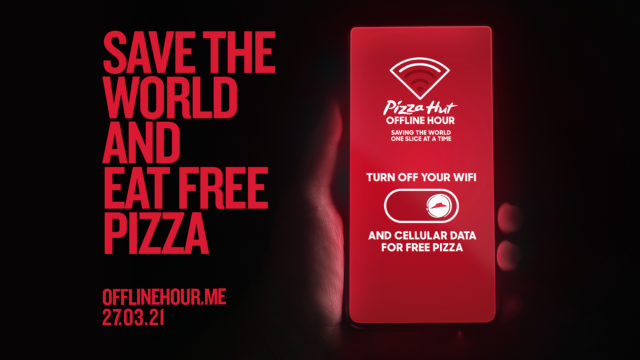 Customers who disconnected their phones for an hour were rewarded with free pizza.
