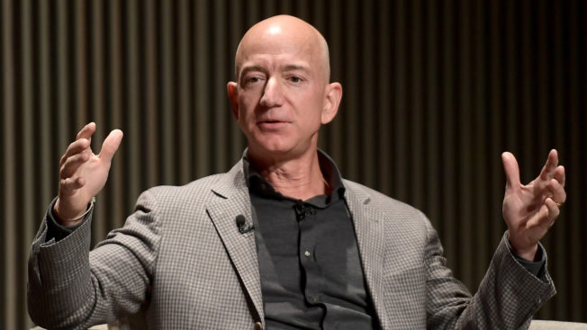 a photo of Jeff Bezos speaking