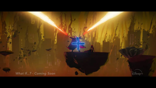 An animated Dr. Strange appears in a still from the upcoming Disney+ original series What If...?