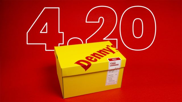 Denny's is dropping a footwear extension on 4/20, with a few early hints but no reveal.