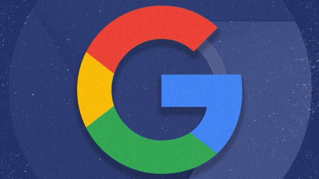 google logo on blue background