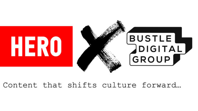 Hero and Bustle Digital Group logos side by side
