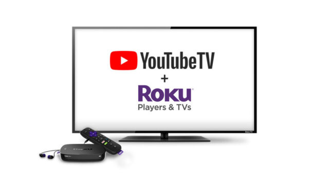 a TV screen that says YouTube TV + Roku Players & TVs
