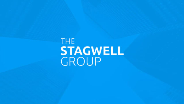 the stagwell group on a blue background