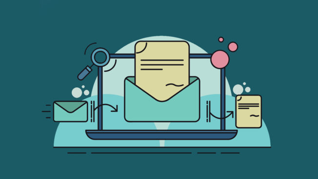 illustration of a machine opening an envelope with a letter in it