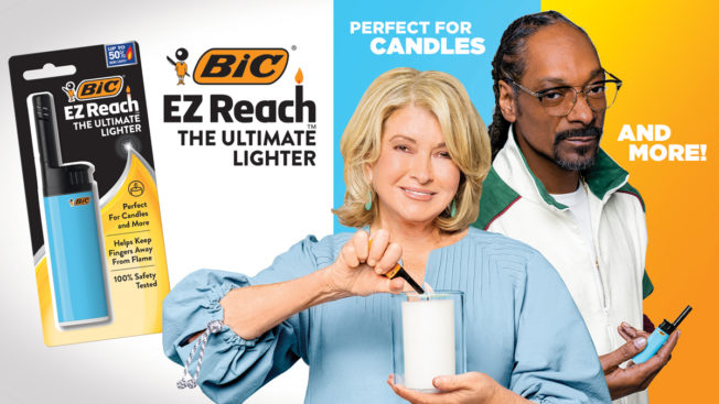 Martha Stewart and Snoop Dogg promote the BIC EZ Reach lighter.