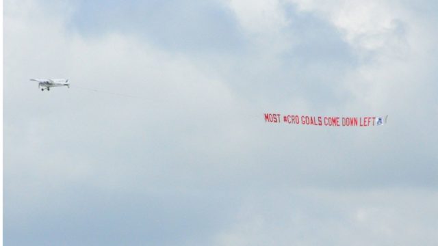 Plane pulls banner offering England team tactical advice