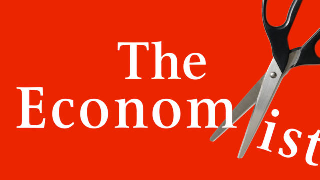 The Economist logo cut with scissors