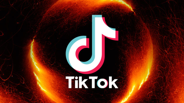 tiktok logo and fire