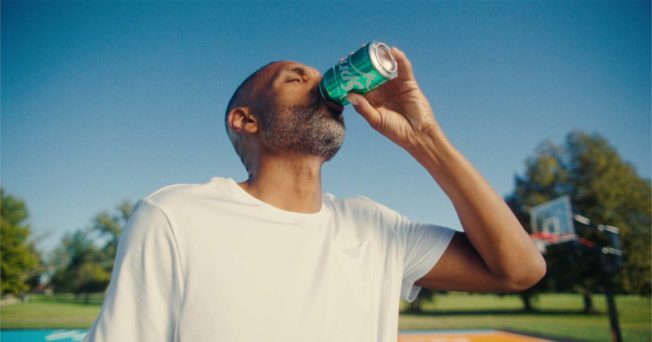 Grant Hill drinks a Sprite