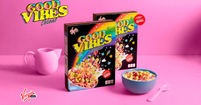 Virgin Mobile's limited-edition Good Vibes cereal