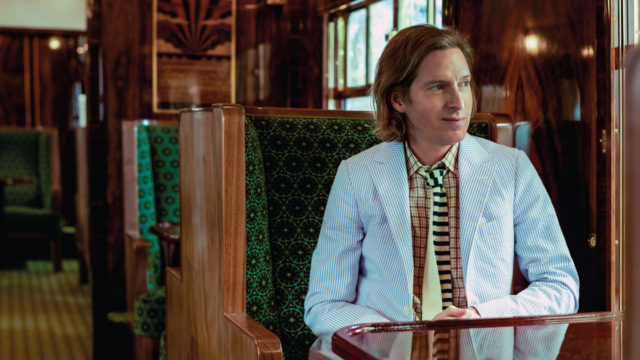 wes anderson on a train