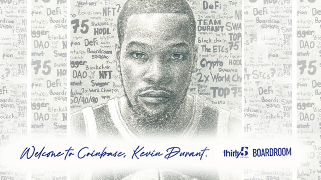 Kevin Durant is partnering with Coinbase