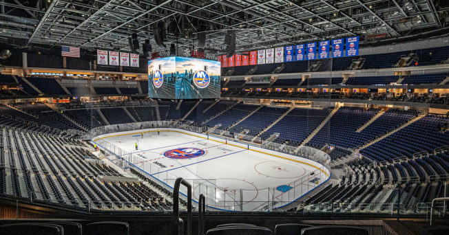 The New York Islanders' UBS Arena sits empty