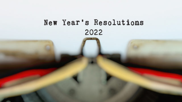 New Year's Resolutions 2022 Typed on Typewriter.