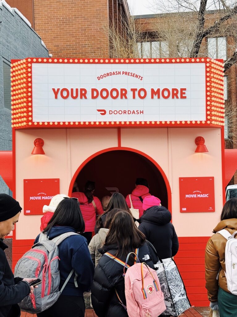 A photo of DoorDash's "Your Door to More" pop-up convenience store, at the Sundance Film Festival. 