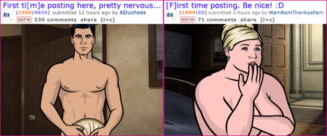 Archer nudity in The Ladies
