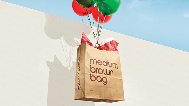 Extra Large Brown Printed Paper Bags with Twisted Handles