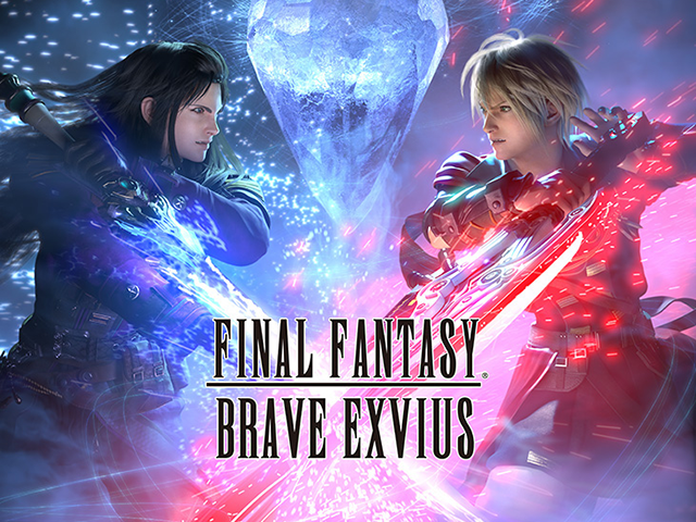 Screenshot from Final Fantasy Brave Exvius game with two females facing each other looking set to fight.